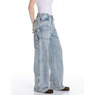 Снимка на REPLAY WOMEN'S WIDE-LEG WORKER TROUSERS IN 12 OZ DENIM