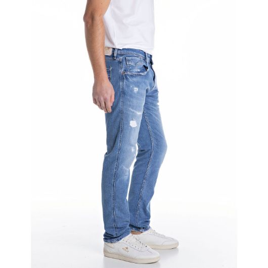 Снимка на REPLAY MEN'S ANBASS SLIM-FIT 573 ECO JEANS IN SUPER STRETCH DENIM