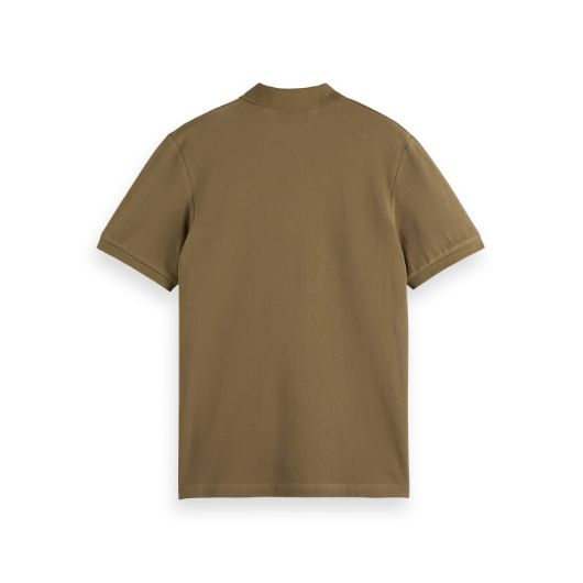 Снимка на SCOTCH&SODA MEN'S SEASONAL CORE - LOGO PIQUE POLO IN MEDIUM BROWN