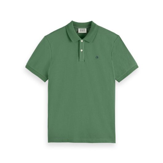 Снимка на SCOTCH&SODA MEN'S SEASONAL CORE - LOGO PIQUE POLO IN DARK GREEN