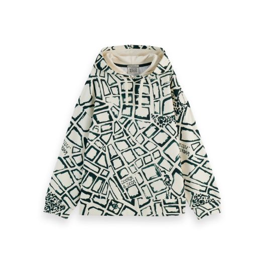 Снимка на SCOTCH&SODA WOMEN'S ALL OVER PRINTED HOODIE IN NIEUW AMSTERDAM CITY SOFT ICE