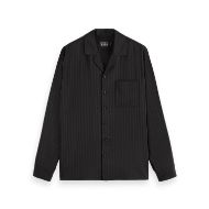 Picture of SCOTCH&SODA MEN'S RELAXED FIT JACQUARD SATEEN SHIRT IN BLACK 1