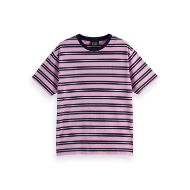 Снимка на SCOTCH&SODA MEN'S STRIPE YARN-DYED RELAXED FIT T-SHIRT IN DARK PINK