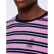 Снимка на SCOTCH&SODA MEN'S STRIPE YARN-DYED RELAXED FIT T-SHIRT IN DARK PINK