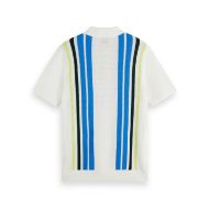 Снимка на SCOTCH&SODA MEN'S STRUCTURED KNITTED STRIPED POLO IN WHITE/PASTEL