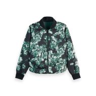 Снимка на SCOTCH&SODA WOMEN'S REVERSIBLE QUILTED BOMBER IN AMSTERDAM GREEN/ NIEUW BLOSSOM