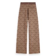 Снимка на SCOTCH&SODA WOMEN'S MONOGRAM JACQUARD KNITTED TROUSERS IN DESERT SAND