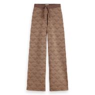 Снимка на SCOTCH&SODA WOMEN'S MONOGRAM JACQUARD KNITTED TROUSERS IN DESERT SAND