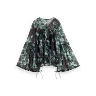 Снимка на SCOTCH&SODA WOMEN'S PRINTED FIL COUPE TOP IN NIEUW BLOSSOM PRINT PARK GREEN