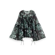 Снимка на SCOTCH&SODA WOMEN'S PRINTED FIL COUPE TOP IN NIEUW BLOSSOM PRINT PARK GREEN