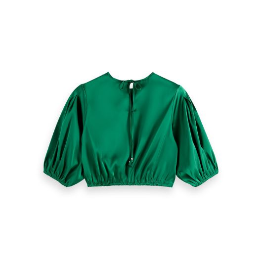 Снимка на SCOTCH&SODA WOMEN'S CROPPED TOP IN BRIGHT GREEN