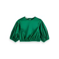 Снимка на SCOTCH&SODA WOMEN'S CROPPED TOP IN BRIGHT GREEN