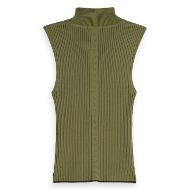 Снимка на SCOTCH&SODA WOMEN'S RIBBED KNITTED TANK IN WASHED MILITARY