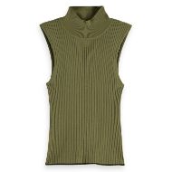 Снимка на SCOTCH&SODA WOMEN'S RIBBED KNITTED TANK IN WASHED MILITARY