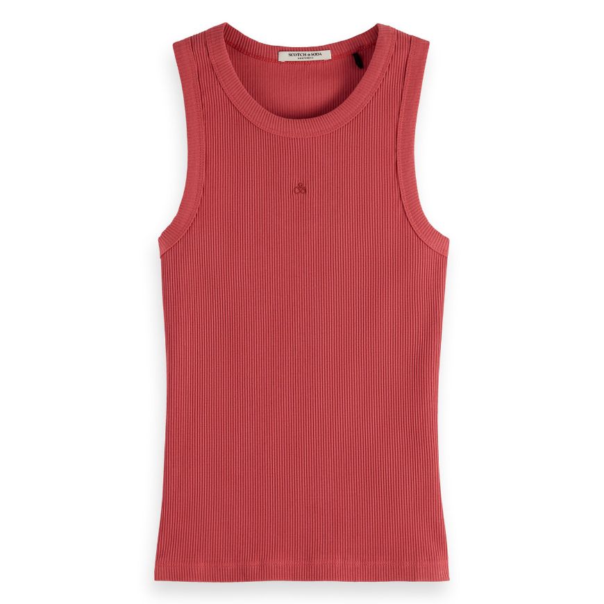 Снимка на SCOTCH&SODA WOMEN'S RIB RACER TANK IN DUSTY RED