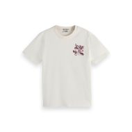 Снимка на SCOTCH&SODA WOMEN'S CHEST ARTWORK REGULAR T-SHIRT IN SOFT ICE