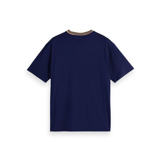 Снимка на SCOTCH&SODA MEN'S CHIC VARSITY RELAXED FIT T-SHIRT IN NAVY