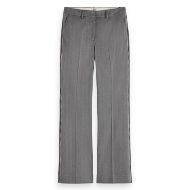 Снимка на SCOTCH&SODA WOMEN'S VIOLET HERRINGBONE HIGH RISE FLARE LEG IN MID GREY MELANGE PINSTRIPE