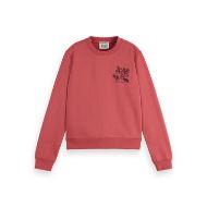 Снимка на SCOTCH&SODA WOMEN'S CHEST ARTWORK REGULAR SWEATSHIRT IN DUSTY RED