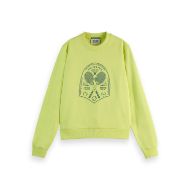 Снимка на SCOTCH&SODA WOMEN'S CHEST ARTWORK REGULAR SWEATSHIRT IN TENNIS BALL YELLOW