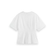 Снимка на SCOTCH&SODA WOMEN'S WAISTED T-SHIRT IN WHITE