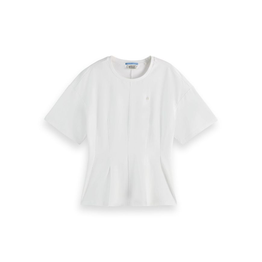 Снимка на SCOTCH&SODA WOMEN'S WAISTED T-SHIRT IN WHITE