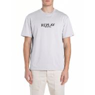 Снимка на REPLAY MEN'S JERSEY CREW-NECK T-SHIRT WITH LOGO PRINT