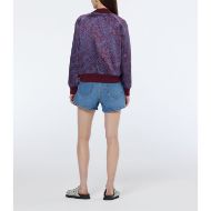 Снимка на SCOTCH&SODA WOMEN'S REVERSIBLE PRINTED BOMBER IN BLUE MOUNTAIN PAISLEY LAKE BLUE