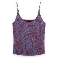 Снимка на SCOTCH&SODA WOMEN'S JERSEY WOVEN TANK IN BLUE MOUNTAIN PAISLEY LAKE BLUE