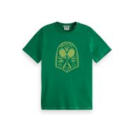 Снимка на SCOTCH&SODA WOMEN'S CHEST ARTWORK REGULAR T-SHIRT IN BRIGHT GREEN