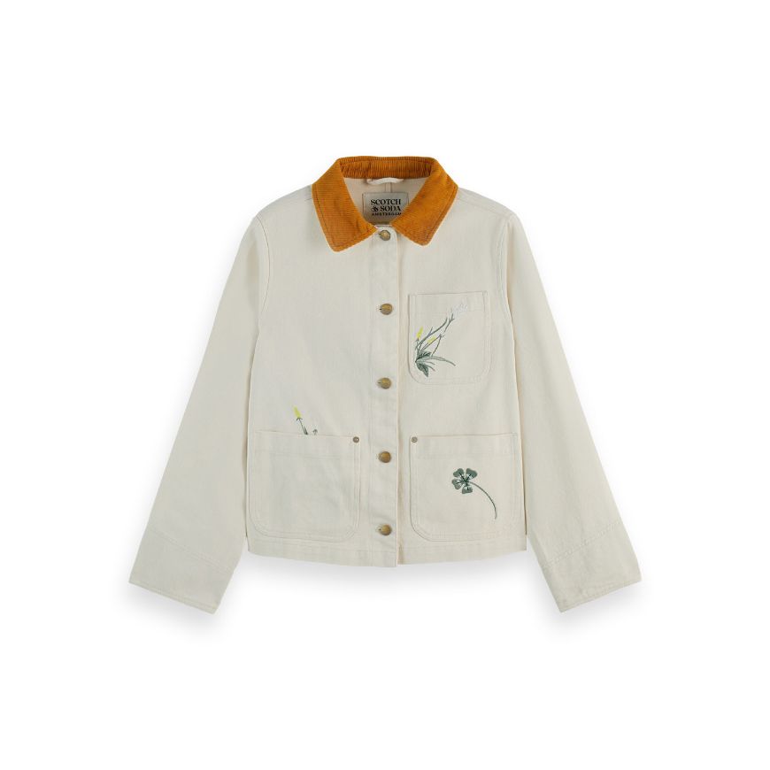 Снимка на SCOTCH&SODA WOMEN'S WORKWEAR JACKET WITH EMBROIDERY IN SOFT ICE