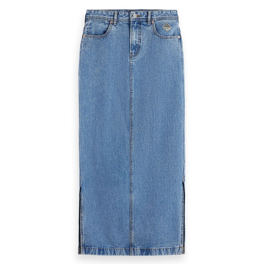 Снимка на SCOTCH&SODA WOMEN'S LOW RISE DENIM MAXI SKIRT  — LAKEHOUSE IN LAKEHOUSE