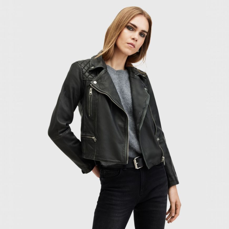 Снимка на ALLSAINTS ДАМСКО КОЖЕНО ЯКЕ CARGO DISTRESSED BIKER