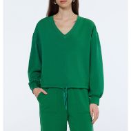 Снимка на SCOTCH&SODA WOMEN'S V-NECK MODAL SWEATSHIRT IN BRIGHT GREEN