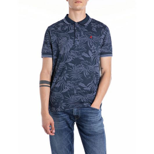 Снимка на REPLAY MEN'S COTTON PIQUÉ POLO-SHIRT WITH ALL-OVER PRINT