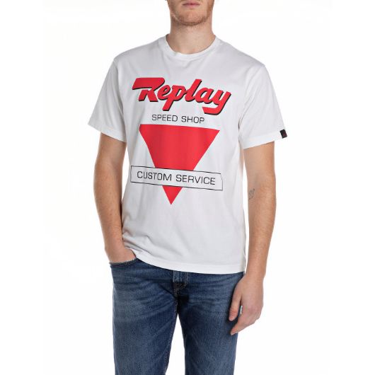 Снимка на REPLAY MEN'S JERSEY T-SHIRT WITH BIKER PRINTS