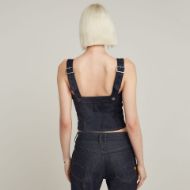 Снимка на G-STAR ДАМСКА DENIM BUSTIER TOP РИЗА С ПОДВИЖНИ КОЛАНИ В ТЪМНОСИНЬО