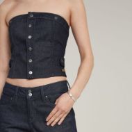 Снимка на G-STAR ДАМСКА DENIM BUSTIER TOP РИЗА С ПОДВИЖНИ КОЛАНИ В ТЪМНОСИНЬО