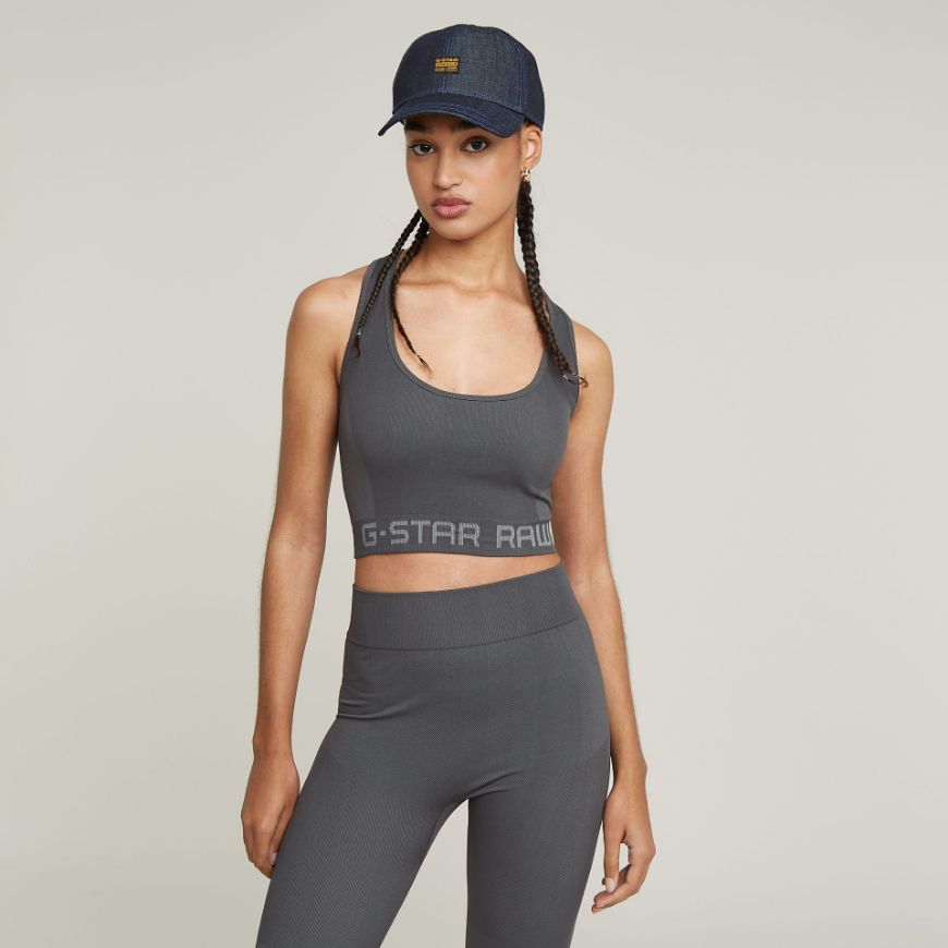 Снимка на G-STAR ДАМСКИ ТОП SEAMLESS RACERBACK TOP В СИВО