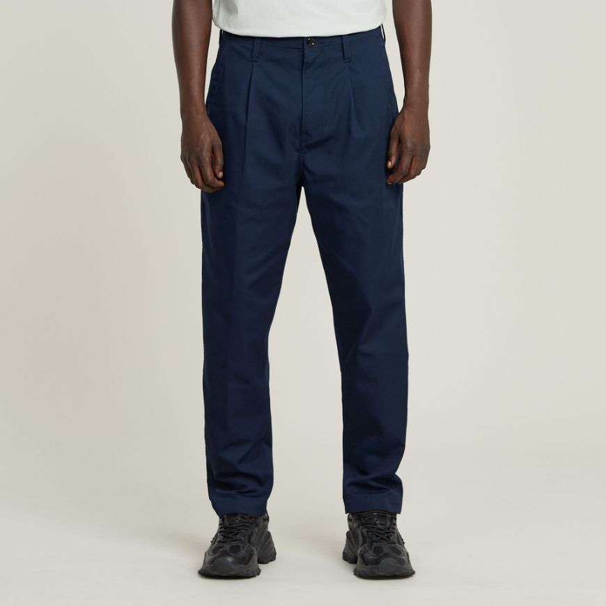 Снимка на G-STAR МЪЖКИ ПАНТАЛОН PLEATED CHINO RELAXED TAPERED В ТЪМНОСИНЬО