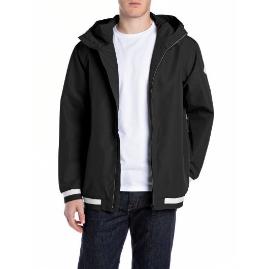 Снимка на REPLAY MEN'S HOODED JACKET IN RECYCLED PLAIN POLY