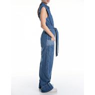 Снимка на REPLAY WOMEN'S WIDE-LEG DENIM JUMPSUIT IN 8 OZ COTTON TWILL DENIM