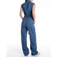 Снимка на REPLAY WOMEN'S WIDE-LEG DENIM JUMPSUIT IN 8 OZ COTTON TWILL DENIM