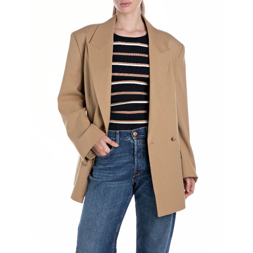 Снимка на REPLAY WOMEN'S COMFORT-FIT DOUBLE-BREASTED BLAZER