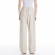 Снимка на REPLAY WOMEN'S WIDE-LEG CARGO TROUSERS IN PEACH COTTON TWILL