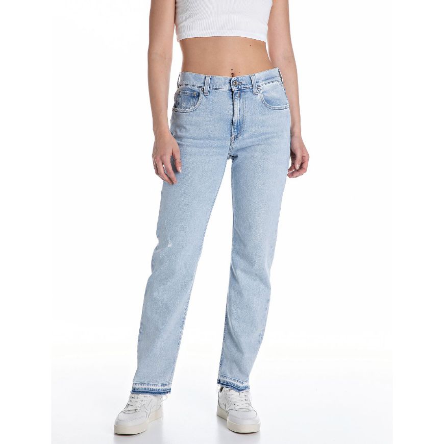 Снимка на REPLAY WOMEN'S MAIJKE STRAIGHT-FIT JEANS IN 12 OZ COTTON/LYOCELL STRETCH DENIM