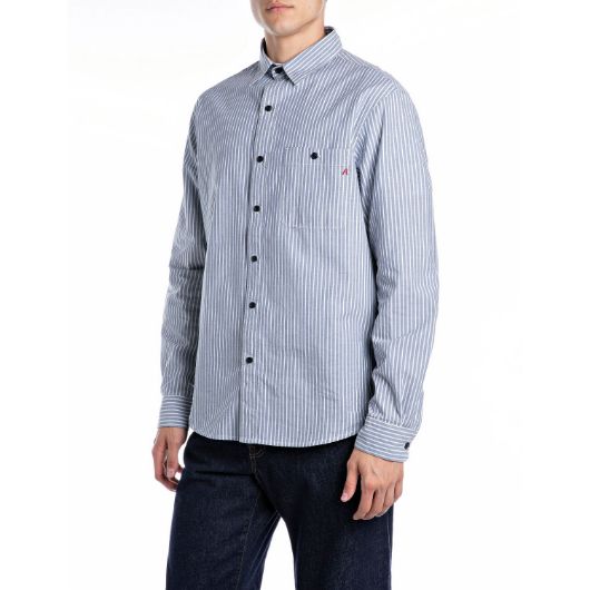 Снимка на REPLAY MEN'S STRIPED COTTON OXFORD SHIRT