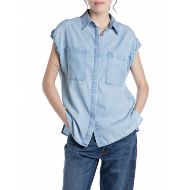 Снимка на REPLAY WOMEN'S SLEEVELESS DENIM SHIRT IN TENCEL COTTON BLEND