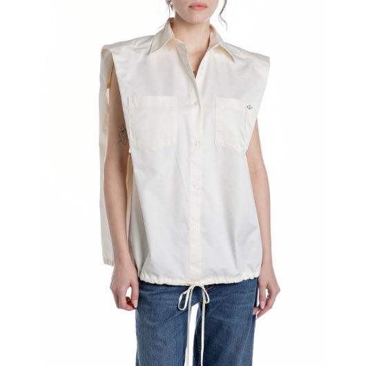 Снимка на REPLAY WOMEN'S COTTON TWILL SLEEVELESS SHIRT