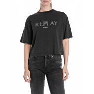 Снимка на REPLAY WOMEN'S BOXY JERSEY T-SHIRT WITH LOGO